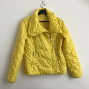 Madden Girl Yellow Cowlneck Puffer Jacket